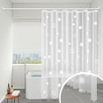 thumbnail image 1 of Shower Curtain Weighted Bottom Waterproof EVA Shower Curtain with Hooks, Reinforced Rustproof Grommets, Bathroom Stall Divider for Home RV Gym Spa Hotel, 1 of 8
