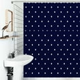 thumbnail image 1 of Shower Curtain White Free Polka Dots On Navy Blue Background Polyester Waterproof Home Ration Curtain With Hook, 1 of 4