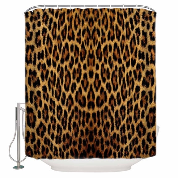 Shower Curtain Wild Abstract Leopard Skin Waterproof Shower Curtain Set with Hooks for Bathroom Showers,Stalls and Bathtubs,54x78In Animal Leather Texture