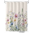 thumbnail image 1 of Shower Curtain Wildflowers Shower Curtains for Bathroom, Waterproof Polyester Shower Curtain Set with Hooks, Extra Long 72" x 96" Purple Blue Flower, 1 of 6