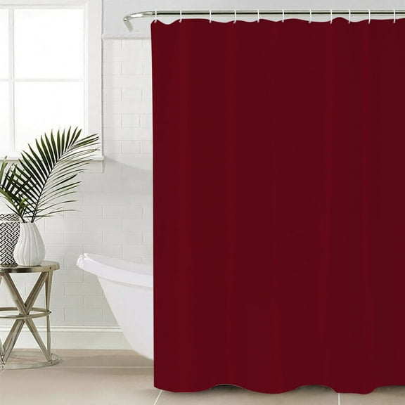 Shower Curtain Wine Red Dark Maroon Waterproof Shower Curtain Set with Hooks for Bathroom Showers,Stalls and Bathtubs,72x78In Burgundy Red