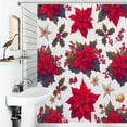 thumbnail image 1 of Shower Curtain Winter Flower, Poinsettia, Rowan Tree Bathroom Waterproof Polyester Home Ration Curtain With Hook, 1 of 4