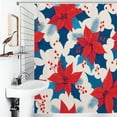 thumbnail image 1 of Shower Curtain Winter Flower, Poinsettia, Rowan Tree Polyester Waterproof Home Ration Curtain With Hook, 1 of 4