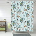 thumbnail image 1 of Shower Curtain, Winter Wonderland Light Blue Waterproof Fabric Plastic Shower Curtain, Drying Fast Bathroom Curtain with 9 Buttonholes, Ruffle Shower Curtain 60x72in, 1 of 8