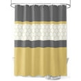 thumbnail image 1 of Shower Curtain Yellow Gray Geometric Bathroom Curtains with Hooks, Waterproof Fabric Stitching Morocco Pattern Bath Shower Curtains Set for Bathroom Bathtubs Decor 72x72 Inch, 1 of 8