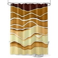 thumbnail image 1 of Shower Curtain Yellow Waves Bathroom Curtains with Hooks, Waterproof Fabric Abstract Water Lines Bath Shower Curtains Set for Bathroom Bathtubs Decor 72x72 Inch, 1 of 8
