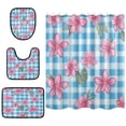 thumbnail image 1 of Shower Curtain and Rug Sets 4pcs Bathroom Sets Includes 12 Free Hooks 66" x 72" Flowersc, 1 of 8
