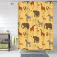 thumbnail image 1 of Shower Curtain, cute animals C Waterproof Fabric Plastic Shower Curtain, Drying Fast Bathroom Curtain with 9 Buttonholes, Ruffle Shower Curtain 60x72in, 1 of 8