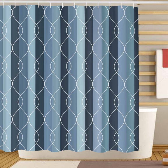 Shower Curtain for Bathroom,Blue Modern Fashion Shower Curtain,Waterproof Fabric Shower Curtain for Bathroom Luxury Washable with 12 Hooks,72x72 Inch