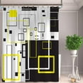 thumbnail image 1 of Shower Curtain for Bathroom,White Black and Yellow Abstract Geometric Shower Curtain 72x72 inch Waterproof Fabric Shower Curtains with 12 Hooks, 1 of 6