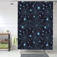 thumbnail image 1 of Shower Curtain, halloween blue spiderweb cobweb Waterproof Fabric Plastic Shower Curtain, Drying Fast Bathroom Curtain with 9 Buttonholes, Ruffle Shower Curtain 60x72in, 1 of 8