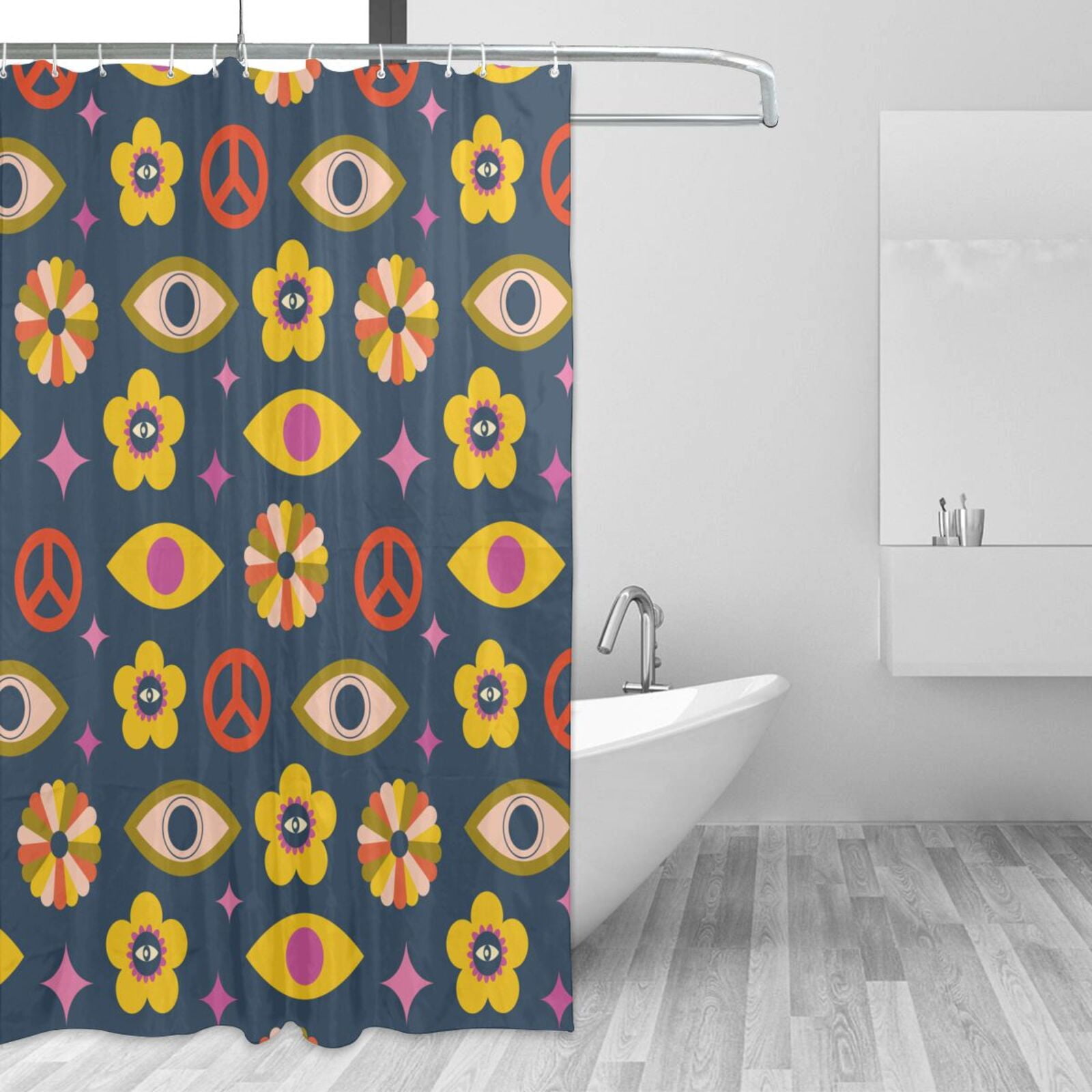 Tablerazzi Cute Schnauzer Dog Shower Curtain Set - Waterproof Fabric, 72x72 Inches, Includes 12 Hooks