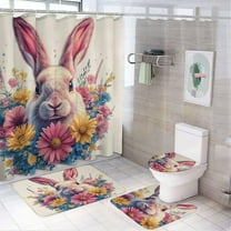 Shower Curtain sets and Bath Mat Set, Christmas Candy Canes Pattern Printed on Bathroom Decor Sets with Shower Curtains and Rugs, Great for Master Bath Beach House Modern Home, 72 x 72 inches