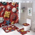 thumbnail image 1 of Shower Curtain sets and Bath Mat Set, Christmas Treats Pattern Printed on Shower Curtain and Liner Set, Great for Master Bath Beach House Modern Home, 72 x 72 inches, 1 of 8