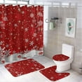 thumbnail image 1 of Shower Curtain sets and Bath Mat Set, Christmas Pattern Printed on Bathroom Decor Sets with Shower Curtains and Rugs, Suitable for Small Bathroom Gym Guest Bath, 72 x 72 inches, 1 of 8