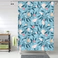 thumbnail image 1 of Shower Curtain, starfish seashells sea weed Waterproof Fabric Plastic Shower Curtain, Drying Fast Bathroom Curtain with 9 Buttonholes, Ruffle Shower Curtain 60x72in, 1 of 8