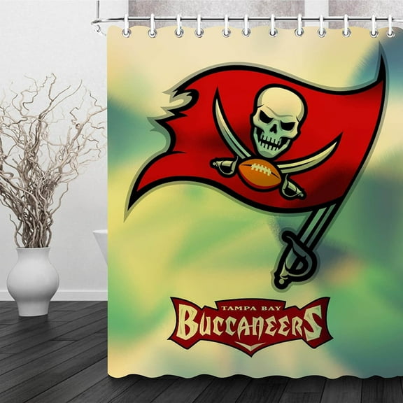 Shower Curtain with Hooks Waterproof Polyester Fabric American Sports Football Bathroom Decor Set 72x72 Inches Machine Washable