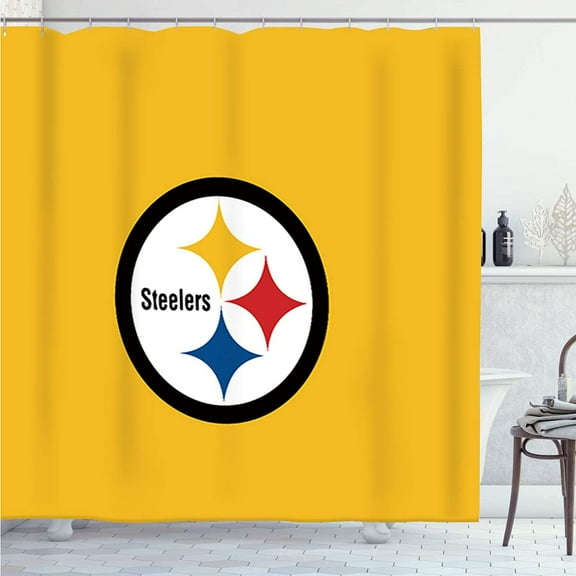 Shower Curtain with Hooks, Waterproof Polyester Fabric,American Sports Football Three Stars Bathroom Decor Set 72x72 Inches,Machine Washable