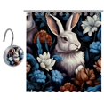Shower Curtain with Stainless Steel Hooks Rabbit Shower Curtains 66" x