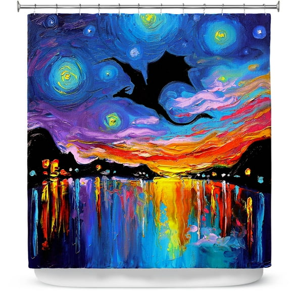 Shower Curtains 70" x 73" from DiaNoche Designs by Aja Ann - Harbor Dragon