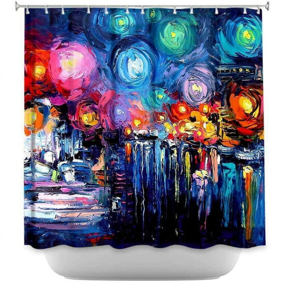 Shower Curtains 70" x 73" from DiaNoche Designs by Aja Ann - Midnight Harbor xix