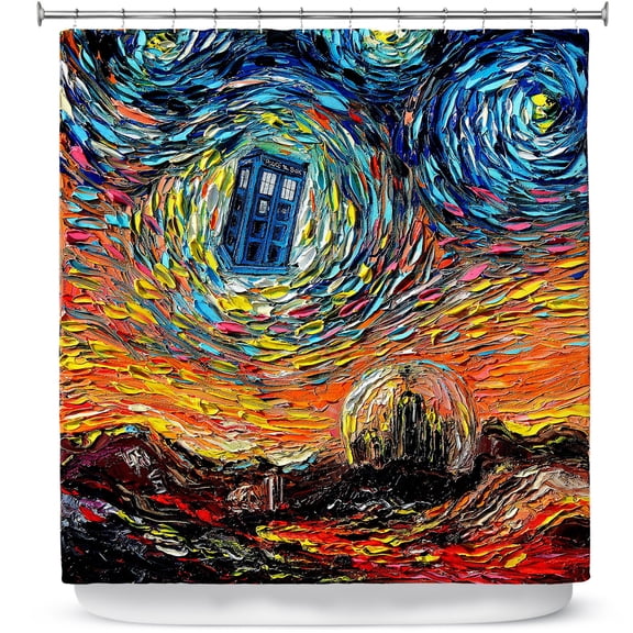 Shower Curtains 70" x 73" from DiaNoche Designs by Aja Ann - Van Gogh Never Saw Gallifrey