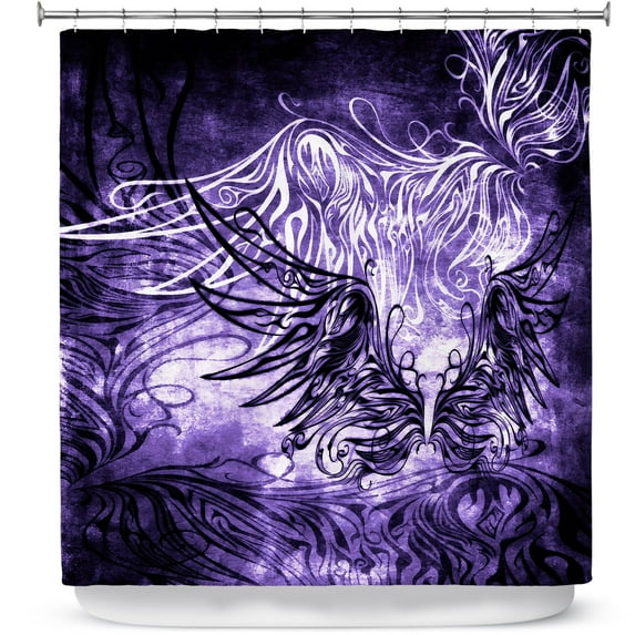 Shower Curtains 70" x 73" from DiaNoche Designs by Angelina Vick - Bird Gothic Grape
