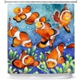 thumbnail image 1 of Shower Curtains 70" x 73" from DiaNoche Designs by Anne Gifford - Clown Fish, 1 of 1