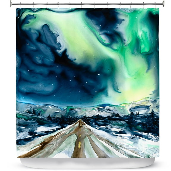 Shower Curtains 70" x 73" from DiaNoche Designs by Brazen Design Studio - Aurora Borealis
