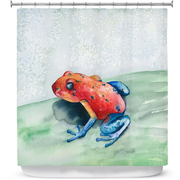 Shower Curtains 70" x 73" from DiaNoche Designs by Brazen Design Studio - Blue Jean Frog