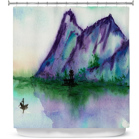 Shower Curtains 70" x 73" from DiaNoche Designs by Brazen Design Studio - Fishing at Dawn
