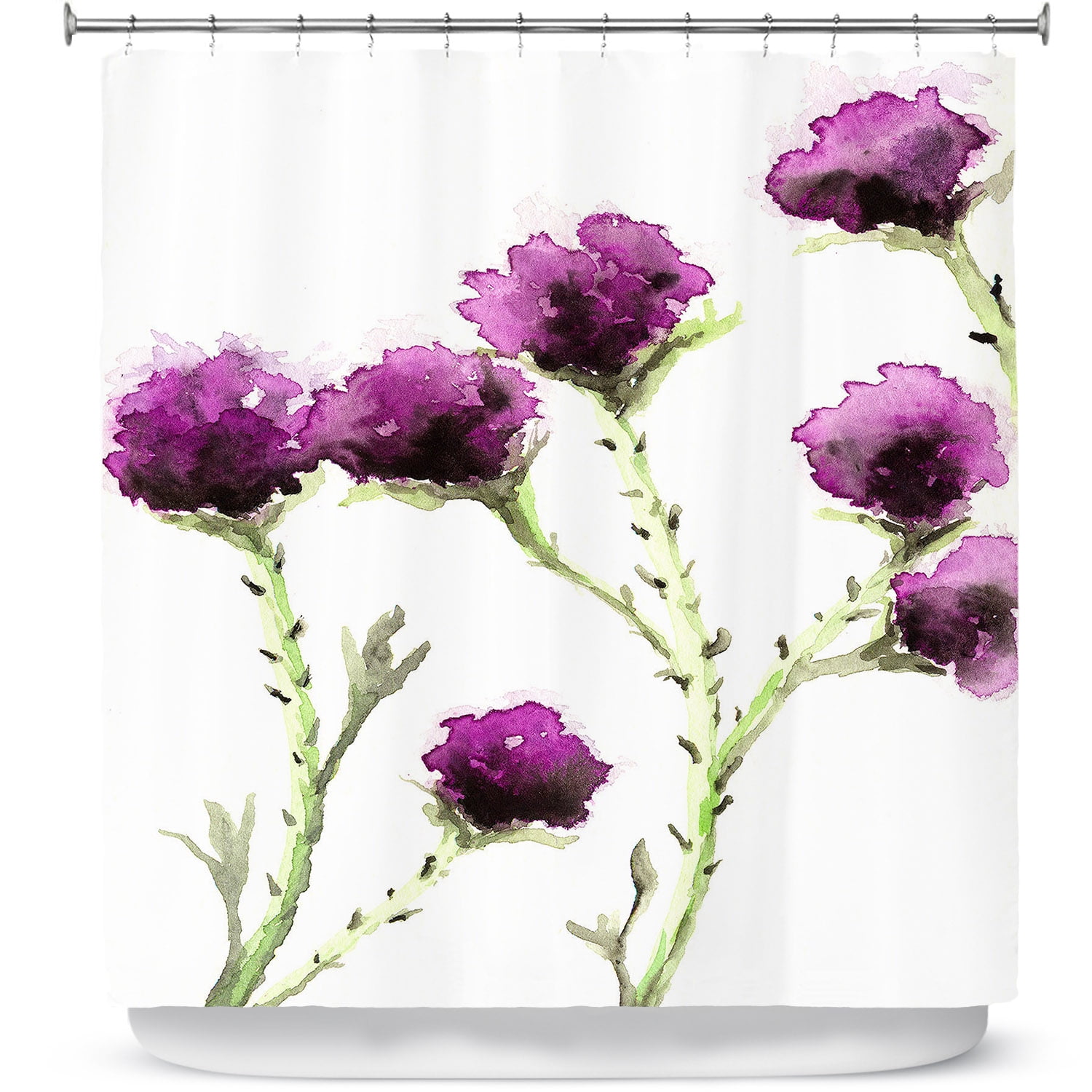 Shower Curtains 70 x 73 from DiaNoche Designs by Brazen Design Studio -  Milk Thistle 
