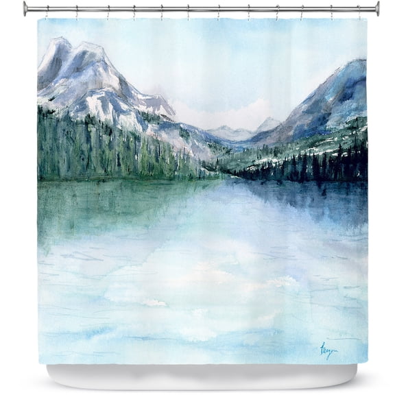 Shower Curtains 70" x 73" from DiaNoche Designs by Brazen Design Studio - Misty Mountains