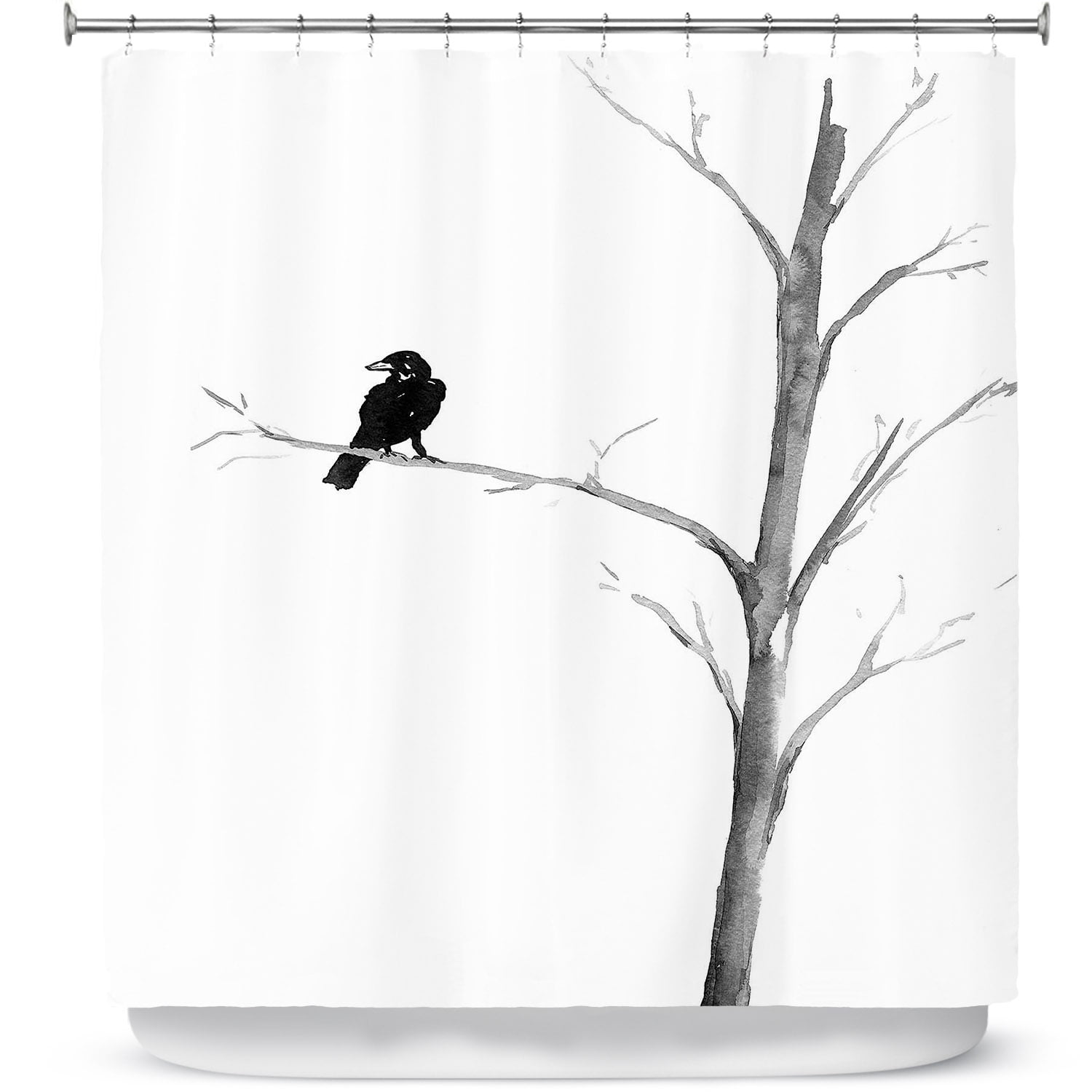 Shower Curtains 70 x 73 from DiaNoche Designs by Brazen Design Studio -  Raven Bird Tree 