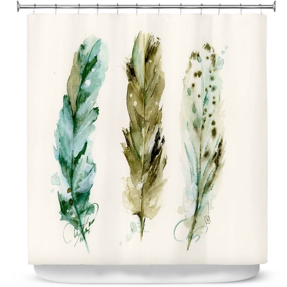 Shower Curtains 70" x 73" from DiaNoche Designs by Dawn Derman - 3 Feathers