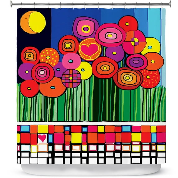 Shower Curtains 70" x 73" from DiaNoche Designs by Dora Ficher - Poppy Love