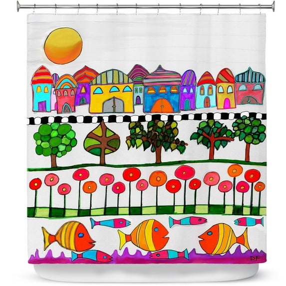 Shower Curtains 70" x 73" from DiaNoche Designs by Dora Ficher - Silver Door