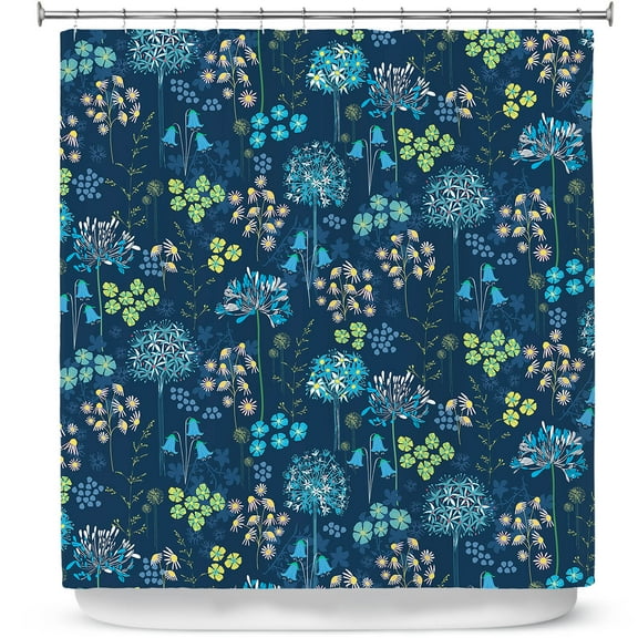 Shower Curtains 70" x 73" from DiaNoche Designs by Jill O Connor - Poppies Agapanthus