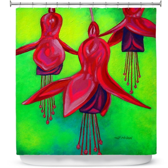 Shower Curtains 70" x 73" from DiaNoche Designs by John Nolan - Fuchsia Trio