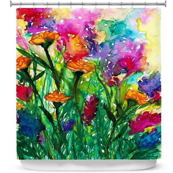 Shower Curtains 70" x 73" from DiaNoche Designs by Julia Di Sano - Floral Insurgence I