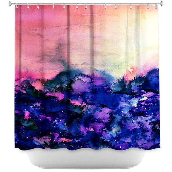 Shower Curtains 70" x 73" from DiaNoche Designs by Julia Di Sano - Into the Eye Pink Indigo
