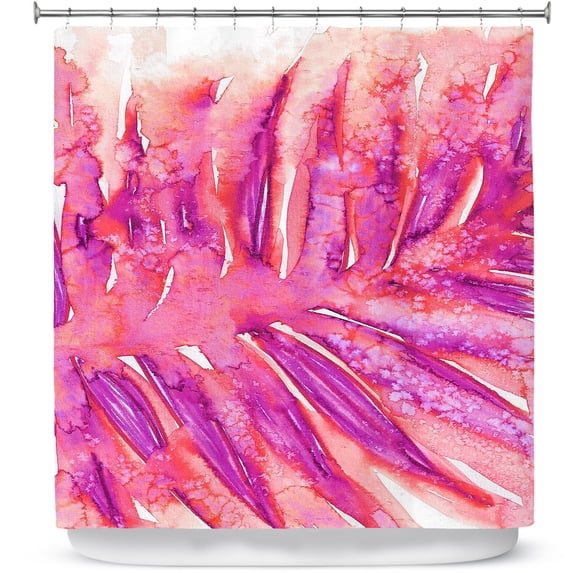 Shower Curtains 70" x 73" from DiaNoche Designs by Julia Di Sano - Paradise Palm Pink