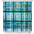 thumbnail image 1 of Shower Curtains 70" x 73" from DiaNoche Designs by Julia Di Sano - Plaid Blue Green Pastel, 1 of 1