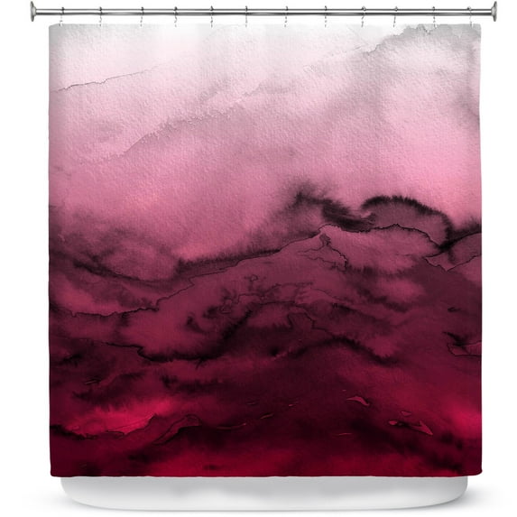 Shower Curtains 70" x 73" from DiaNoche Designs by Julia Di Sano - Winter Waves Red