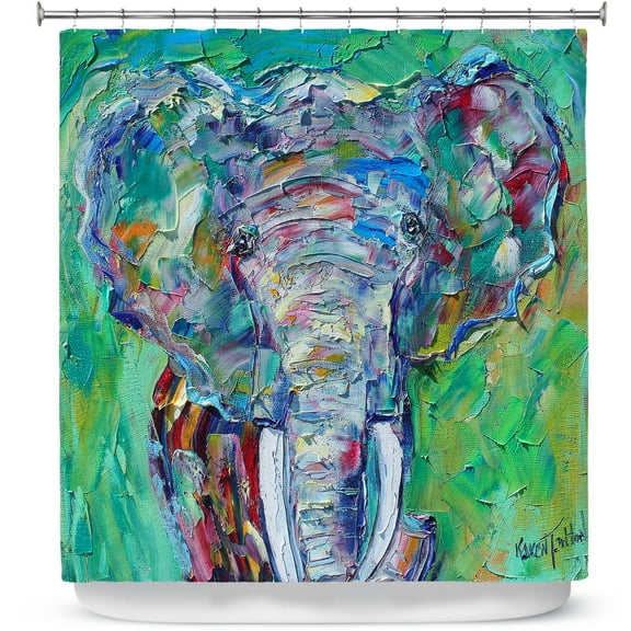 Shower Curtains 70" x 73" from DiaNoche Designs by Karen Tarlton - Elephant 3