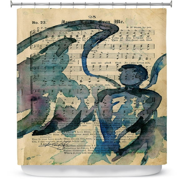 Shower Curtains 70" x 73" from DiaNoche Designs by Kathy Stanion - Calling All Angels LV