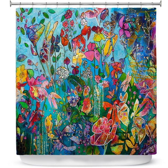 Shower Curtains 70" x 73" from DiaNoche Designs by Kim Ellery - Diving In Flowers