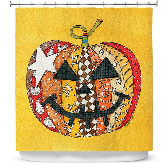 Shower Curtains 70" x 73" from DiaNoche Designs by Marley Ungaro - Pumpkin Gold
