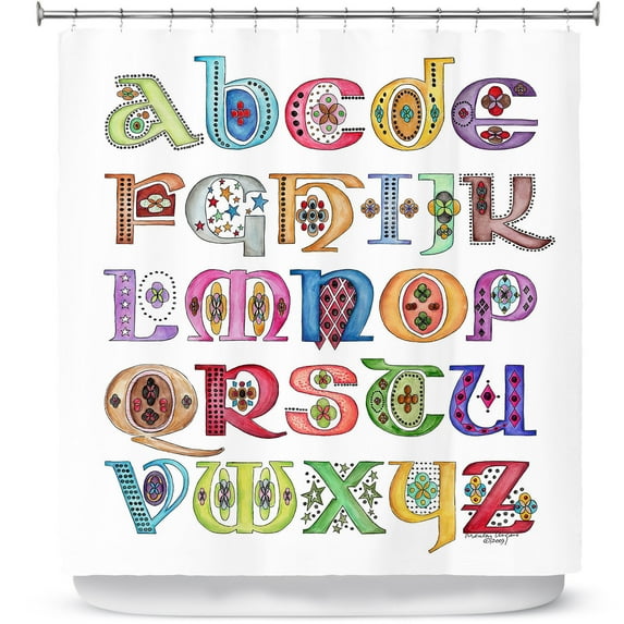 Shower Curtains 70" x 73" from DiaNoche Designs by Marley Ungaro - Royal Whimsies Alphabet