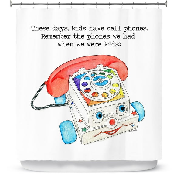 Shower Curtains 70" x 73" from DiaNoche Designs by Marley Ungaro - Toys Telephone